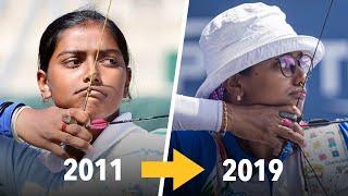 Deepika Kumari  archery technique evolution (2011-2019)