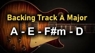 Rock Pop Backing Track A Major | 70 BPM | Guitar Backing Track