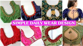 simple daily wear blouse neck design / blouse back neck design / blausee design / blouse ki design