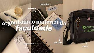 ORGANIZANDO MEU MATERIAL DA FACULDADE! | cadernos, fichário, planner - arquitetura!