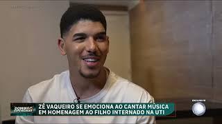 Zé Vaqueiro se emociona ao cantar música em homenagem ao filho internado na UTI