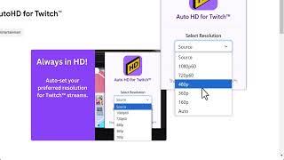 How to use Auto HD for Twitch