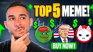 Top 5 Meme Coins to Buy Now! (100x Potential)