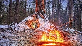 Построил ТАЁЖНЫЙ СЕКРЕТ своими руками | ЗЕМЛЯНКА-СХРОН за 24 часа | БЕРЛОГА в ЛЕСУ