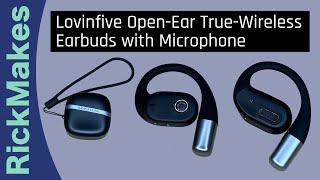 Lovinfive Open-Ear True-Wireless Earbuds with Microphone