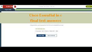 Cisco Essential in c final test answers