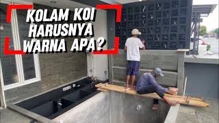 Proses Finishing Cat Kolam Koi | Vougen Stone Chip