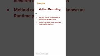 Method Overriding  (14) #corejava