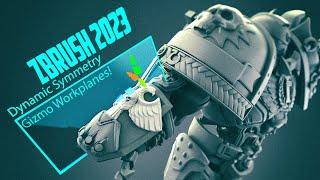 ZBrush 2023 - Quick Start Dynamic Symmetry, then Perpendicular Gizmo Camera & ZModeler Symmetry Set!