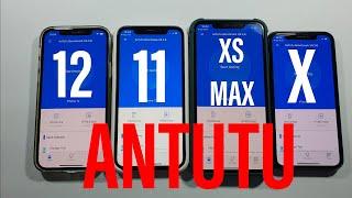 Iphone 12 vs 11 vs XS Max vs X Antutu Benchmark