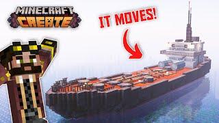 I built a MOVING OIL TANKER in Minecraft Create Mod!