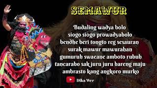 Lirik Gending Budalan Jaranan Buto || SEMAWUR