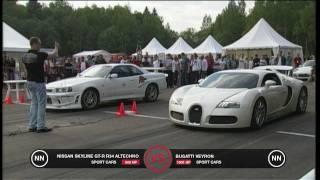 Bugatti Veyron vs Nissan Skyline GT-R R34