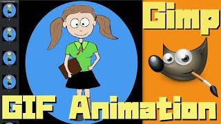 "GIMP GIF Animation" How to make an animated GIF(GIF animation) by Transform tool (perspective tool)