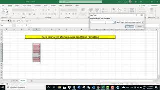 Keep colors even after removing Conditional Formatting in Excel