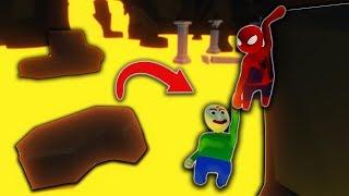 SPIDER-MAN AND BALDI *DON'T TOUCH THE LAVA* CHALLENGE! (Human Fall Flat)