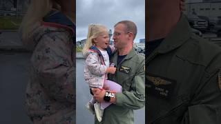 Little girl sees her military dad again ️