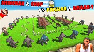 SHINCHAN and CHOP TEAM vs PINCHAN and AMAAN-T TEAM in Animal Revolt Battle Simulator hindi Part 1