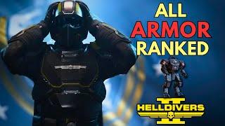 EVERY ARMOR RANKED FOR BOTS | HELLDIVERS 2 | 400 HOURS + EXPERIENCE