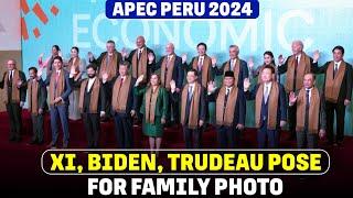 Xi, Biden, Trudeau & APEC leaders pose for family photo as 31st APEC summit ends in Lima, Peru