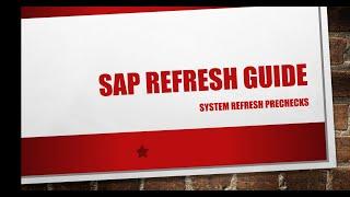 SAP System Refresh | SAP System Refresh Pre steps | Oracle Database| Odia Engineer@odia_engineer