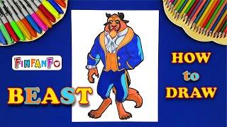 How to draw the Beast I Beauty and the Beast drawing I Draw Disney characters