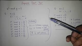 Sqare root test example for Primality test in Cryptography