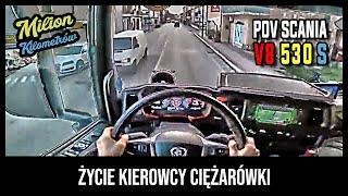 POV Driving Scania V8 530S - Wyjazd z rozładunku w Colli al Metauro we Włoszech