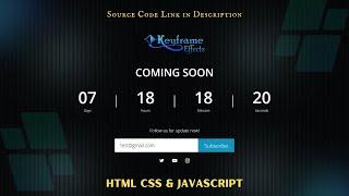 Create Simple Coming Soon Page Using HTML CSS & JavaScript