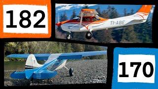 Cessna 182 vs Super Cessna 170, Off Airport Operations comparison ,Landing at the same places.