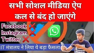 Facebook, Twitter, Instagram ban in India || Social Media Update 2021