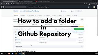 How to add a folder in Github Repository | Adding a folder in GitHub's web interface #github