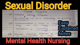 Notes Of Sexual Disorder Of Mental Health Nursing (Psychiatric)  in Hindi (Chapter 10)