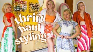 THRIFT HAUL STYLING | 12 outfits with thrifted dresses, tops & vintage pieces | WELL-LOVED