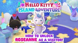 How to unlock ROSEANNE as a visitor! 🩰 Hello Kitty Island Adventure