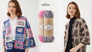 Rectangular Motif Cardigan with Alize Superwash Artisan