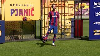 Miralem Pjanic Shows Off Impressive Kick-Ups In Barcelona Unveiling