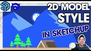 Creating Models in a 2 DIMENSIONAL STYLE in SketchUp (Basecamp modeling style)