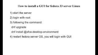 How to install a GUI for fedora 33 server Linux