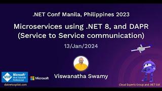 Microservices using .NET 8, and DAPR (Service to Service communication) | .NET Conf 2023 Manila Ph