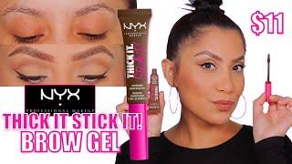 *new* NYX THICK IT STICK IT! BROW GEL REVIEW + ALL DAY WEAR TEST *sparse brows* | MagdalineJanet