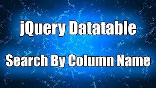 Datatable - Search By Column