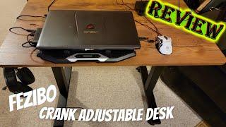 FEZIBO Crank Adjustable Desk - unboxing / install / REVIEW