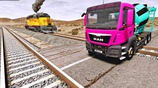 Truck vs Train vs Bus | Tractor vs Train - Beamng.Drive