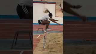 Standing Long Jump Over Hurdle (in slow motion) #shorts | Olivia Henry Two