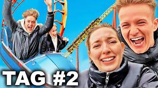 Wer länger im Freizeitpark aushält, gewinnt  (1000€ Challenge) ft. Chrissi, Calvin & Sasette