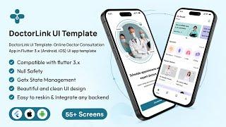 DoctorLink UI Template: Online Doctor Consultation App in Flutter 3.x (Android, iOS) UI app template