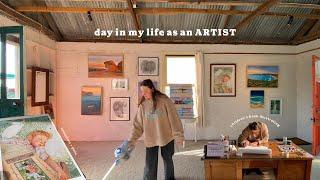 day in my life as an artist: commissions, art prints, children's book illustrating, 2024 calendar