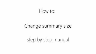 03. Changing Summary Size