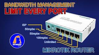 Basic Mikrotik Router Configuration | HEX Gr3 | Limit bandwidth in every port